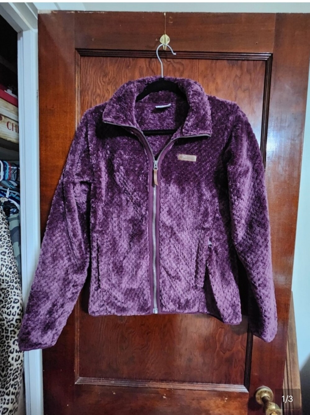 Columbia Fire Side II Plush Sherpa Fleece Jacket Purple Extra Small NWOT